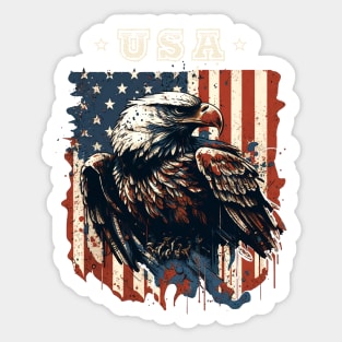 American Eagle Flag Sticker